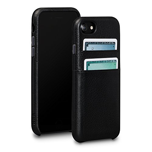 Sena Bence Snap on Wallet - Handwrapped Leather Card holder case for the iPhone 8 / 7 - Black