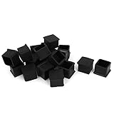 20 Pcs Square Furniture Foot Black 25mm x 25m Covers Protector Floor