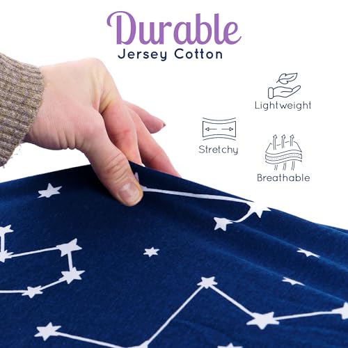 GROW WILD Changing Pad Cover 3 Pack | Soft & Stretchy Jersey Cotton | Baby Changing Table Pad Cover | Diaper Changing Pad Covers for Girls and Boys (Stars, Moon & Constellation)