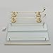 Leyden Wall Mount Glass Shelf，Gold Bathroom Shelf with Towel Bar TI-PVD Brass Material Double Layer