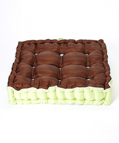 Botanika Brown, Blue and Lime Floor Pillow