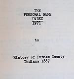 Front cover for the book The personal name index to History of Putnam County, Indiana, 1887 by Mike Marler