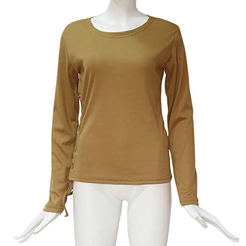 Respctful ♪☆ Women's Fashion Solid Pullover Long Sleeve T Shirt Hollow Out Bandage Tee Slim Pullover Tops