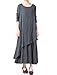 Mordenmiss Women's New Spring/Fall Cotton Long Sleeve Layered Dress Style 1-L Gray