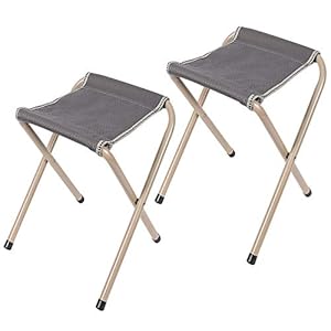 REDCAMP 2 Pack Folding Camping Stool for Adults, 15/16.5inch Tall Sturdy Portable Camp Stools for Outdoor Fishing Hiking…