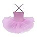 YiZYiF Child Baby Girl Sleeveless Ballet Tutu Dress Leotard Dancewear (7-8, Sequined Pink)