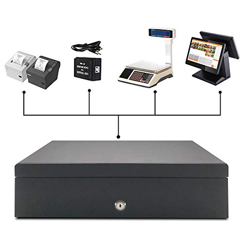 Apelila POS Cash Register Money Drawer with Removable Coin 4 Bills and 4 Coins Tray for Supermarket, Shop, Department Store, Drugstore (4 Bill & Coins) - Thumbnail 7