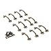 dophee 12Pcs Antique Brass Drawer Pulls, Small Vintage Decorative Cabinet Handles Knobs with Mounting Screws for Jewelry Box Chest Dresser Wooden Case, 1.89