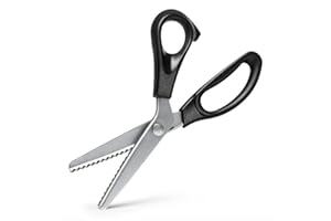 SHBBON 11 Sizes 2-18mm Pinking Shears, Stainless Steel Dressmaking Scissors, Serrated and Scalloped Blades, Professional Sewing Craft Cut Tailor Zig-Zag Tool (Serrated 5mm)