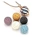 Top Plaza Lava Rock Stone Aromatherapy Essential Oil Diffuser Necklace Fashion Twisted Ball Locket Pendant With 6 Lava Stone Balls - Rose Gold