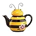 Bee Shaped Decorative Ceramic Kitchen Teapot with Wire Antennae - Great gift for Mom, Sister, Teacher, Cook, Gardener, Yellow