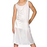 I.C. Collections Big Girls White Sleek Nylon Slip - Tea Length, 8 - 16