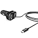 USB C Car Charger, USB Type C Car Charger Adapter 7.8A [Built-in USB-C 3.1 Cable] for Nintendo Switch, Google Pixel / Pixel XL, Samsung Galaxy S8 / S8 Plus / Note 8