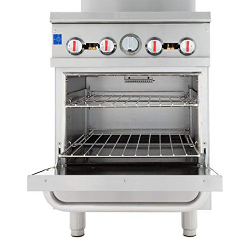 Empura 24" Heavy Duty Stainless Steel Commercial Gas Range With Oven, 4 Burners, 174,000 BTU