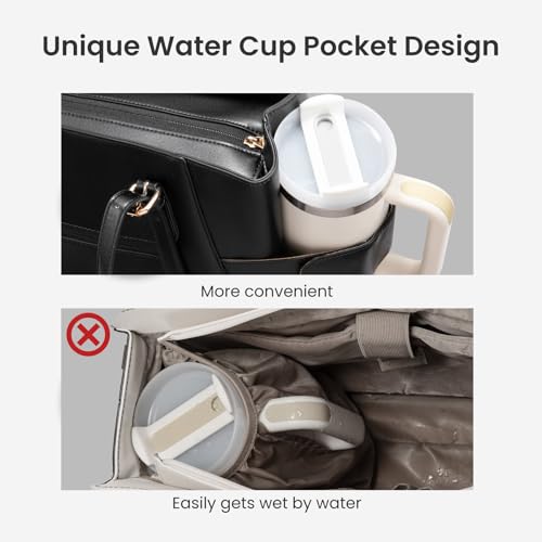 LOVEVOOK Laptop Bags for Women, Work Handbags with Compartments, PU Leather Tote Bag, Large Ladies Hand Bag for School, Business, Office, Travel, Shopping