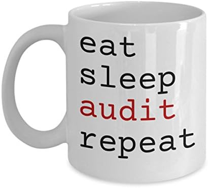 Auditor Mug - "Eat Sleep Audit Repeat" Coffee Cup - Unique Auditor Gift