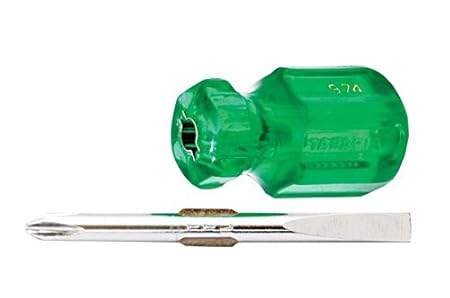 Taparia 974 Steel Two in One Stubby Screw Driver (Green and Silver)