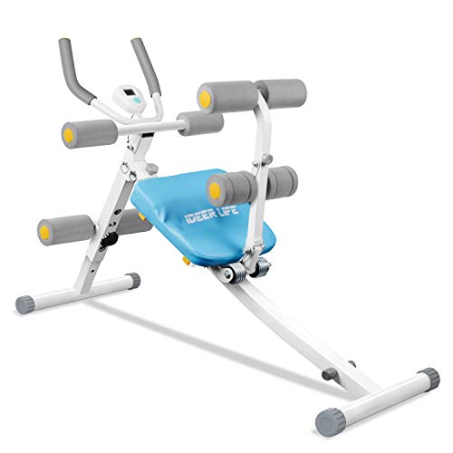 IDEER LIFE Core&Abdominal Trainers Abdominal Workout Machine,Whole Body Workout Equipment for Leg,Thighs,Buttocks,Rodeo,Height Adjustable Sit-up Exerciser Home Ab Trainer with LCD Display.White 09036 IDEER LIFE Core&Abdominal Trainers Abdominal Workout Machine,Whole Body Workout Equipment for Leg,Thighs,Buttocks,Rodeo,Height Adjustable Sit-up Exerciser Home Ab Trainer with LCD Display.White 09036
