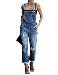 luvamia Women's Casual Distressed Adjustable Denim
