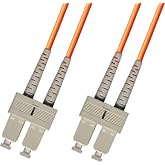 Ultra Spec Cables 1 Meter OM1 Multimode Duplex Fiber Optic Cable (62.5/125) - SC to SC - Orange