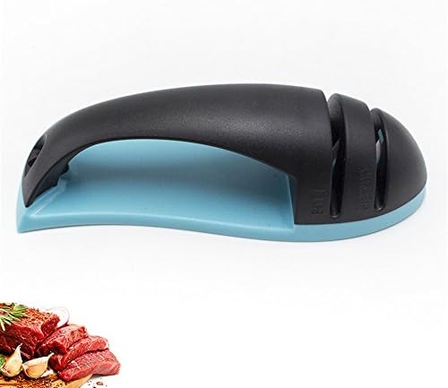 Professional Knife Sharpener for Straight and Serrated Knives, 2-Stage Diamond & Ceramic Coated Wheel System, Cute Fish Shaped Kitchen Knife Sharpening Tool Kit, Light and Small, Easy to Hand Held