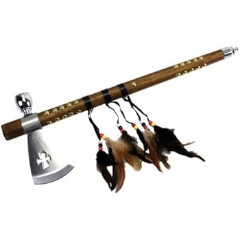 Wuu Jau Co L-111 Native American Peace Pipe Tomahawk Axe, 18