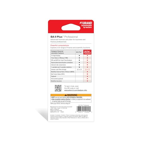 Texas Instruments BA II Plus Professional Financial Calculator