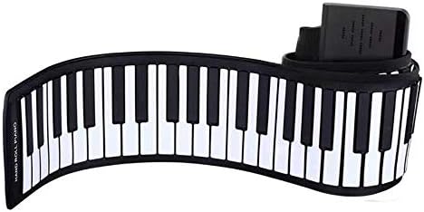 Hukangyu1231 Standard Keys Roll Up Piano Silicone Portable Flexible Foldable Roll Up Electronic Soft Keyboard Piano (61 Keys) With Lithium Battery Standard Portable Roll up Piano for Kids Adults