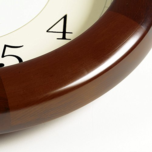 image for HENSE 13-inch Wood Wall Clock Decorative for Living Room Modern Clock 