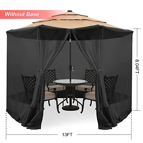 OUTDOOR WIND Upgrade 9FT11FT Patio Umbrella Netting Black Pricepulse