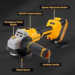MAXCULAR Cordless Angle Grinder with 2x4.0 AH