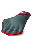 Speedo Aqua Fit Swim Training Gloves, Charcoal/Red, X-Large