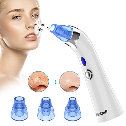 Blackhead Remover, Beakmil Electric Blackhead Vacuum Suction Remover, Skin Facial Pore Cleaner, Acne Comedone Extractor Tool Set, Comedo Exfoliating Machine with 5 Adjustable Suction