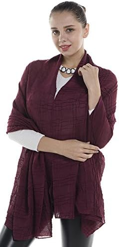 NiAiWei Soft Women Scarf Long Sheer Blanket Scarves Shawl Light Weight Fashion Wrap Mother's Day Gift (Red wine)