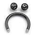 JOVIVI 2pc 14G Stainless Steel Multi-functional Lip/Nose/Nipple/Eyebrown Captive Hoop Ring Barbell Tragus Cartilage Stud Earrings 3/8