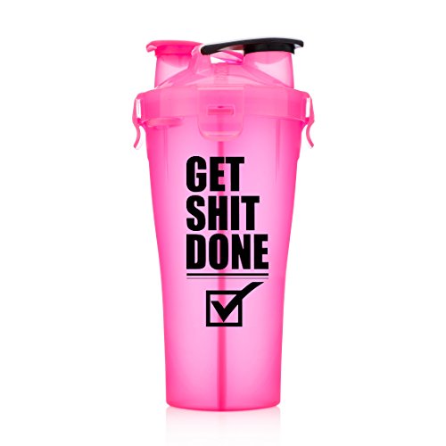Hydra Cup - Dual Threat Shaker Bottle, 28 Ounce Shaker Cup, Pink Get Shit Done Hydra Cup - Dual Threat Shaker Bottle, 28 Ounce Shaker Cup, Pink Get Shit Done