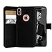 Compatible with iPhone Xs Max Wallet Case - Slim & Lightweight Flip Case with Credit Card Holder - Women & Men - Faux Leather - Black