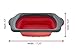 XL Large Kitchen Strainer by Comfify - Collapsible Silicone Over-The-Sink Colander with Extendable Handles - Use with Pasta, Fruit, Berries & Veggie - 6 Quart - Red