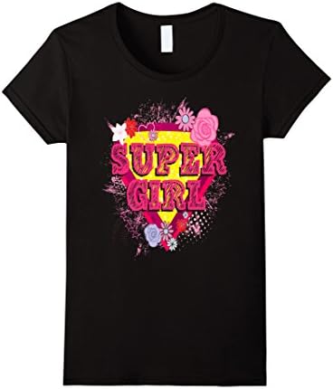 Women's Super Girl T-Shirt Women Fashion Cute Romantic Small Black