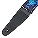 Kmise MI0287 Adjustable Soft Leather Thick Strap for Electric Acoustic Guitar Bass, Blue