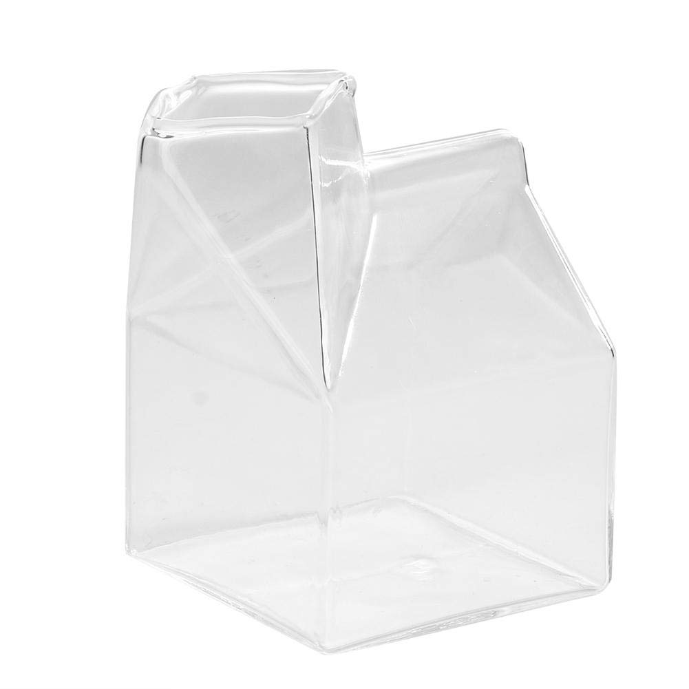 Fdit Clear Glass Milk Milk Container Novelty House Shape Milk Water Cups Mini Coffee Cups Cup Collect Bottle Pourer Cardboard Container 250ml/8oz