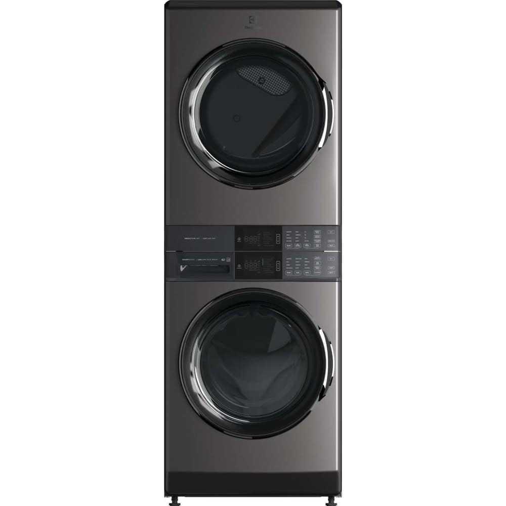 Electrolux 4.5 cu. ft. Stacked Washer and 8.0 cu. ft. Gas Dryer Laundry Tower in Titanium with SmartBoost Premi