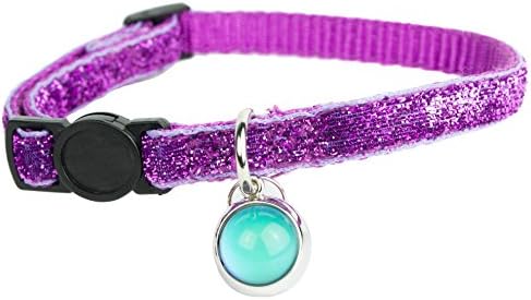 Unique Sparkle Cat Collar with Color Changing Mood Pendant and Bell by Spirit Animal Designs