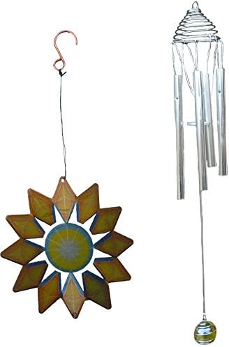 Iron Stop Golden Sun Wind Spinner With Chime