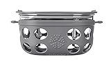 Lifefactory 4-Cup BPA-Free Glass Food Storage and Bakeware with Protective Silicone Sleeve and Lid, Graphite