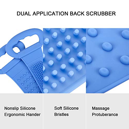 GLANDU Back Scrubber For Shower Exfoliating, Silicon Body Brush For Bathing and Massage, Upgrade Extra Long(31.5 inches) for Men and Women