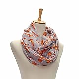 Kingfansion Women Ladies Fox Pattern Print Voile Wrap Shawl Scarf (Gray)