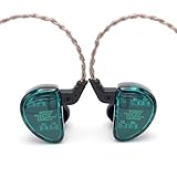 KZ AS10, LINSOUL 5BA HiFi Stereo in-Ear Earphone High Resolution Earbud Headphone 0.75mm 2 pin Cable, Five Balanced Armature Drivers, Noise Cancelling (Without Mic, Cyan)