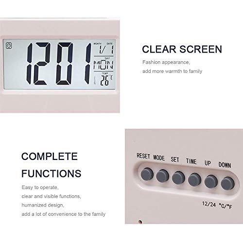 Leegoal Digital Alarm Clock, LED Acoustic Projection Alarm Clock, Children Sleep Training Clock Alarm Temperature Display Night Light Clock