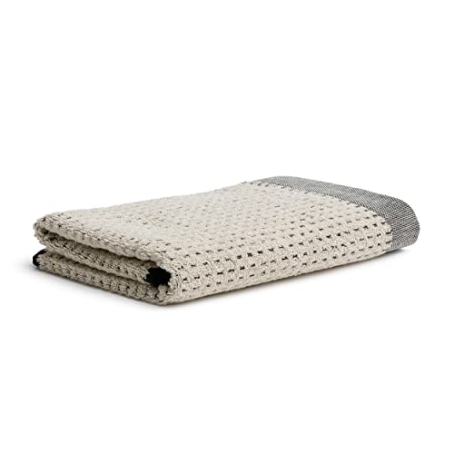 Moeve Eden bath towel 80 x 150 cm, 80% cotton / 20% linen, nature/black